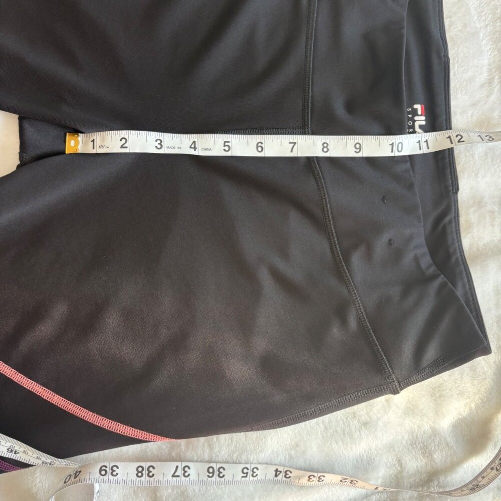 Fila Sport Black Activewear Leggings Womens Large W/ Vibrant Pink Purple Accents - Picture 6 of 11
